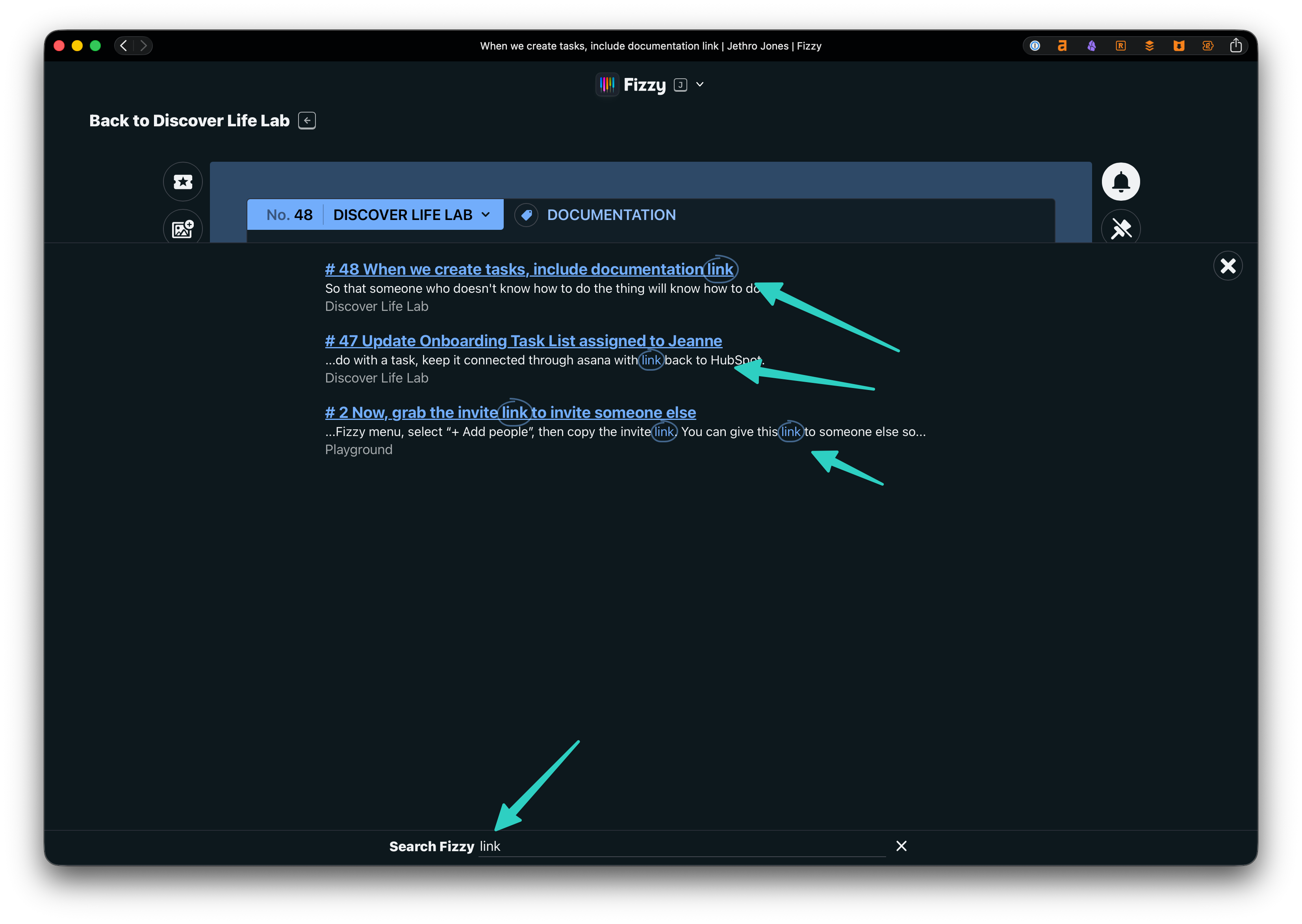 Fizzy search results